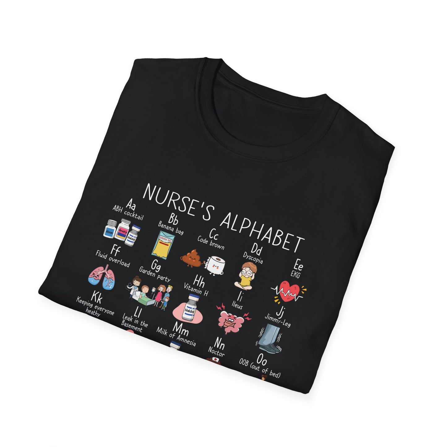 Nurse Alphabet Shirt, A-Z Nursing Letters Tee, RN LPN CNA Gift, Nurse Life Shirt, Cute Scrub Top, Healthcare Worker T-Shirt, nurse gift