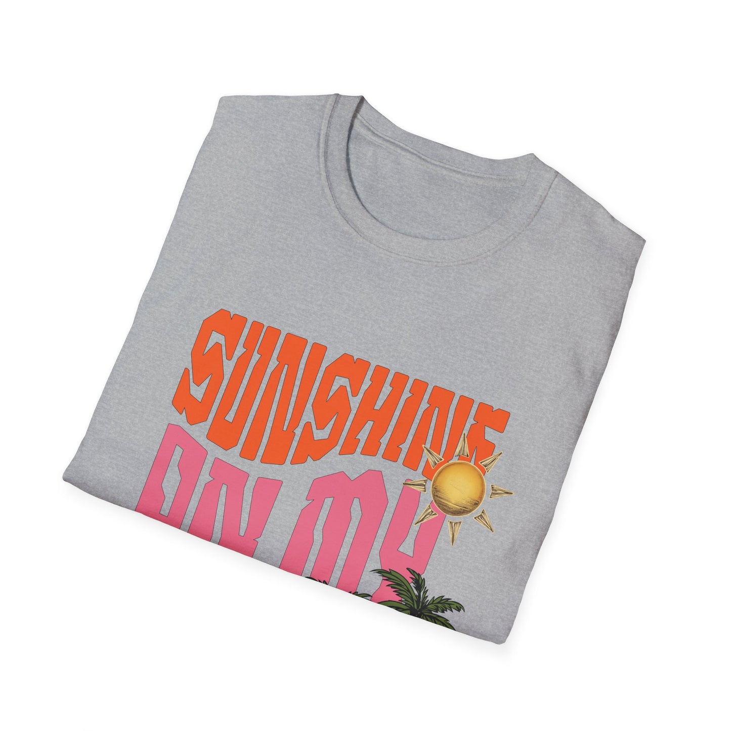 Sunshine on My Mind T-Shirt - Retro Sun Tee, Summer Aesthetic Shirt, Boho Beach Shirt, Happy Sun Graphic Tee, Positive Vibes Shirt