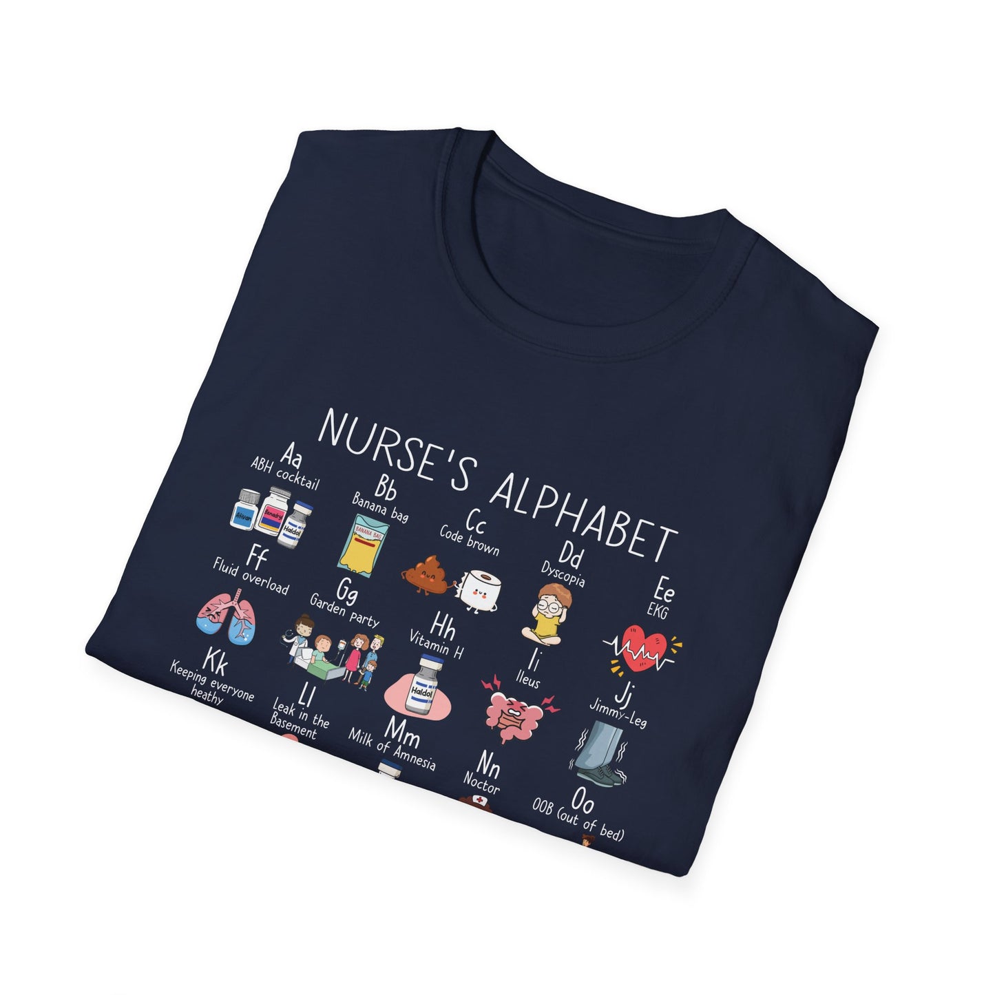Nurse Alphabet Shirt, A-Z Nursing Letters Tee, RN LPN CNA Gift, Nurse Life Shirt, Cute Scrub Top, Healthcare Worker T-Shirt, nurse gift