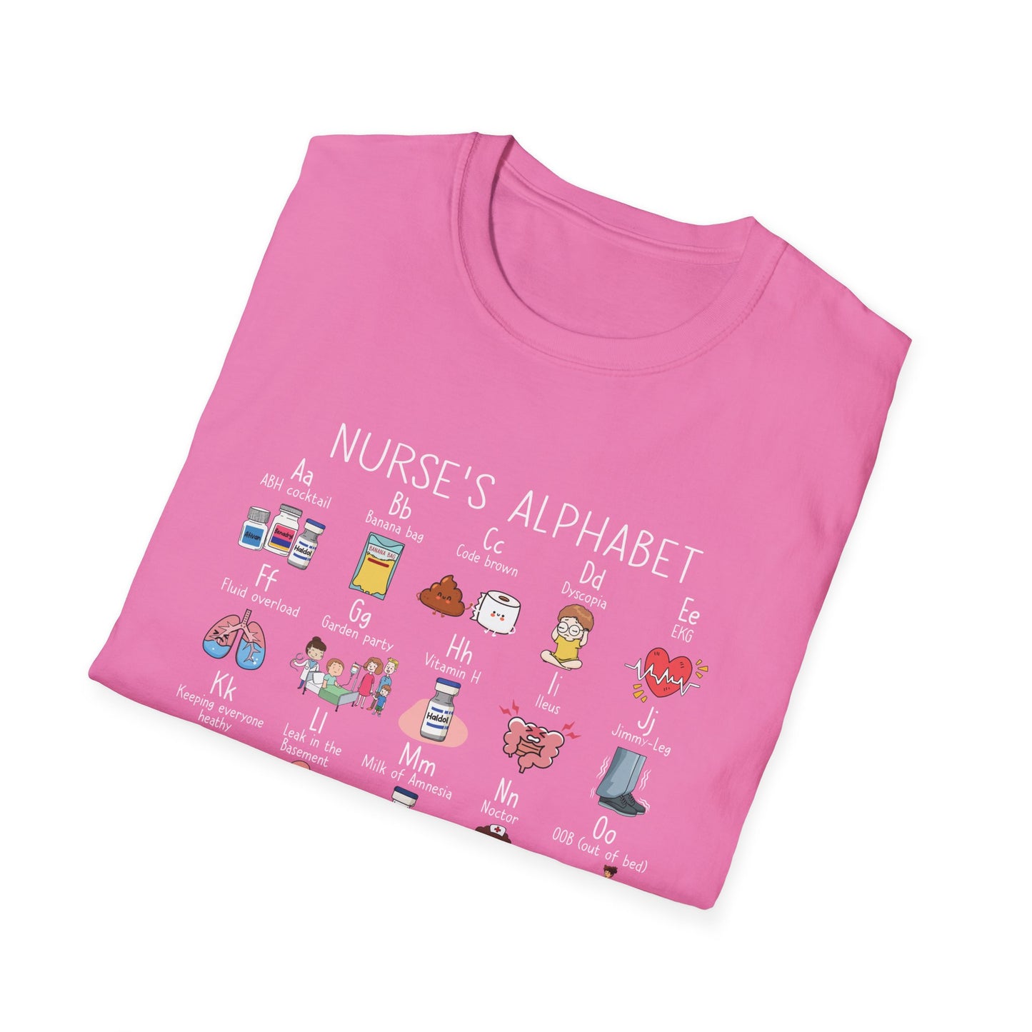 Nurse Alphabet Shirt, A-Z Nursing Letters Tee, RN LPN CNA Gift, Nurse Life Shirt, Cute Scrub Top, Healthcare Worker T-Shirt, nurse gift