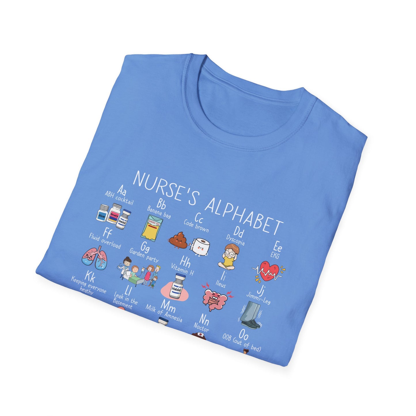 Nurse Alphabet Shirt, A-Z Nursing Letters Tee, RN LPN CNA Gift, Nurse Life Shirt, Cute Scrub Top, Healthcare Worker T-Shirt, nurse gift