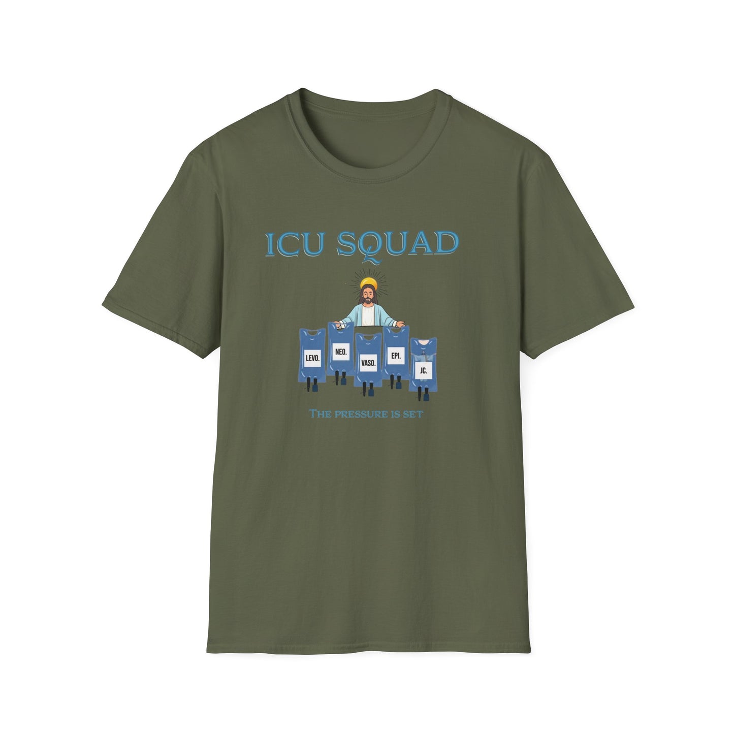 ICU Squad Unisex Softstyle T-Shirt | Funny Medical Tee, Health Care Gift, Nurse Appreciation, Casual Wear, Humor Shirt