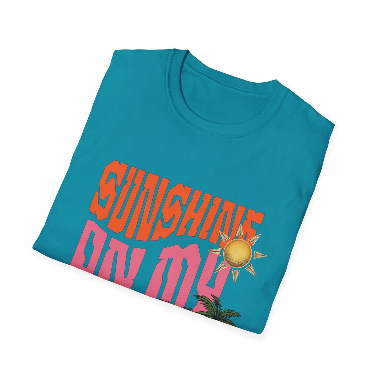 Sunshine on My Mind T-Shirt - Retro Sun Tee, Summer Aesthetic Shirt, Boho Beach Shirt, Happy Sun Graphic Tee, Positive Vibes Shirt
