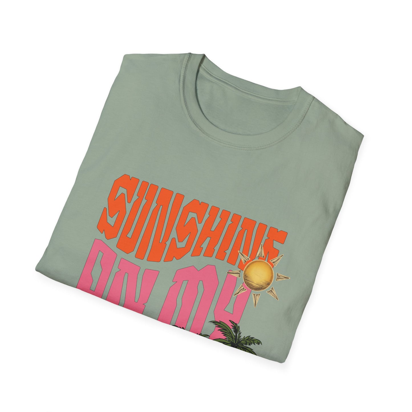 Sunshine on My Mind T-Shirt - Retro Sun Tee, Summer Aesthetic Shirt, Boho Beach Shirt, Happy Sun Graphic Tee, Positive Vibes Shirt