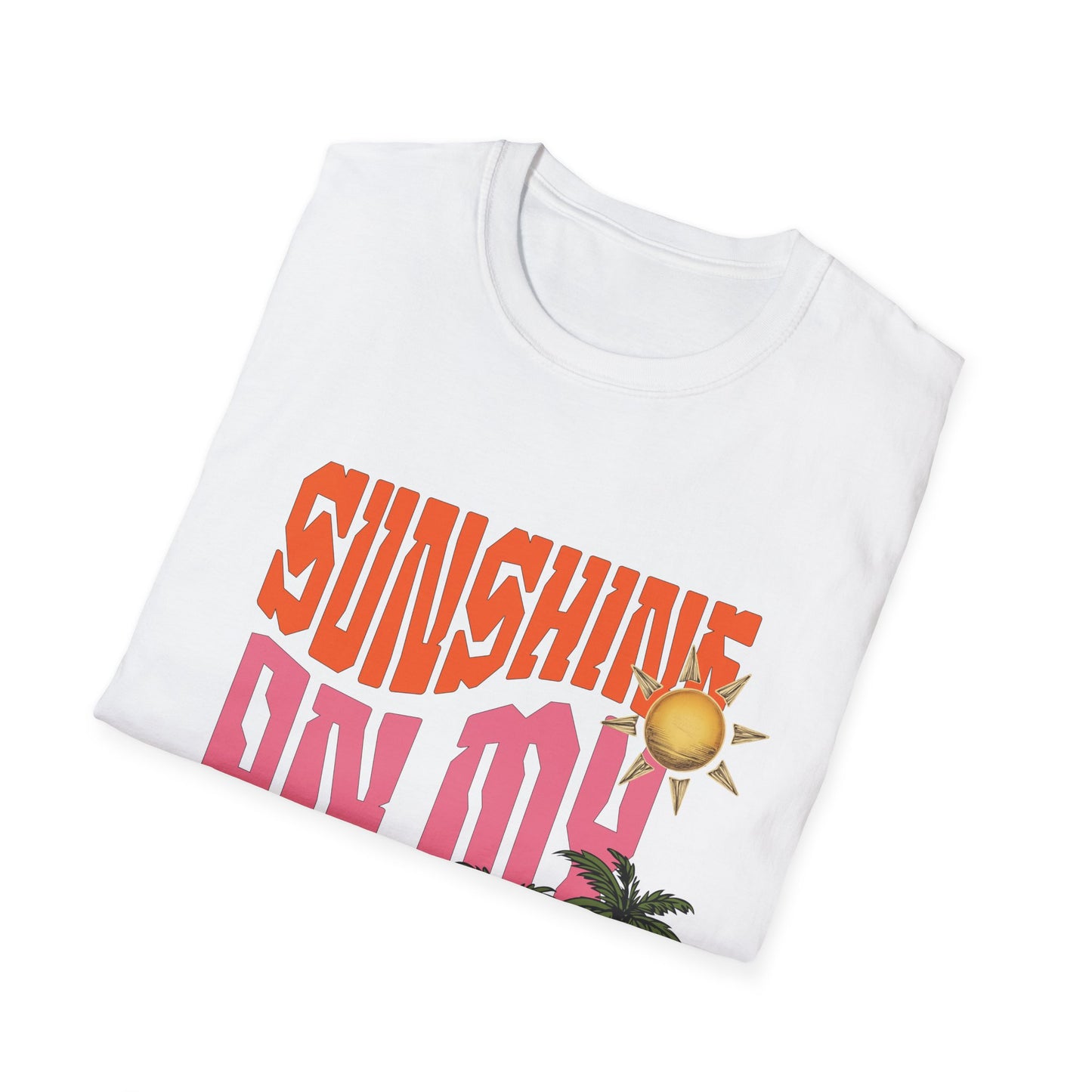 Sunshine on My Mind T-Shirt - Retro Sun Tee, Summer Aesthetic Shirt, Boho Beach Shirt, Happy Sun Graphic Tee, Positive Vibes Shirt