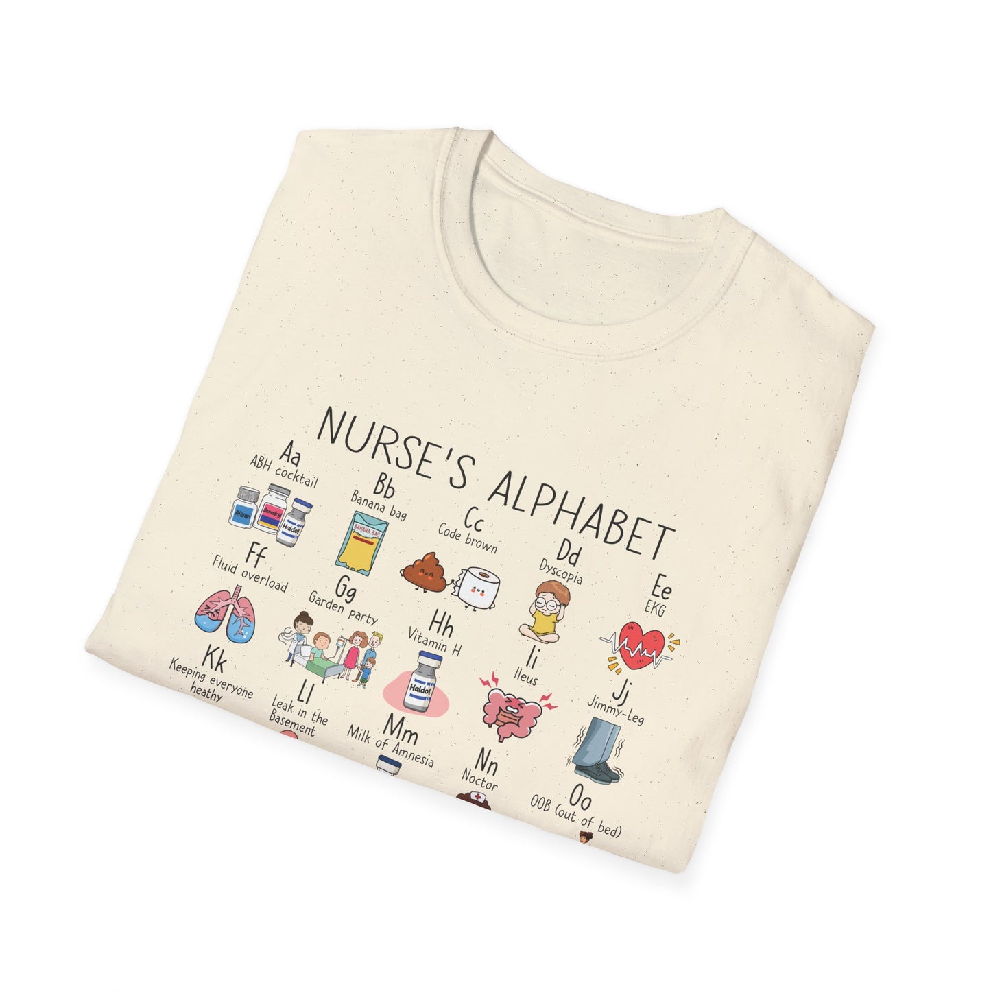 Nurse Alphabet Shirt, A-Z Nursing Letters Tee, RN LPN CNA Gift, Nurse Life Shirt, Cute Scrub Top, Healthcare Worker T-Shirt, nurse gift