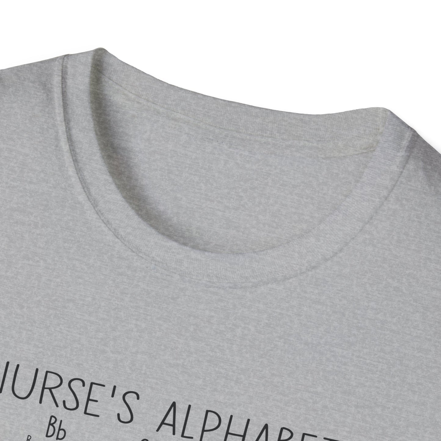 Nurse Alphabet Shirt, A-Z Nursing Letters Tee, RN LPN CNA Gift, Nurse Life Shirt, Cute Scrub Top, Healthcare Worker T-Shirt, nurse gift