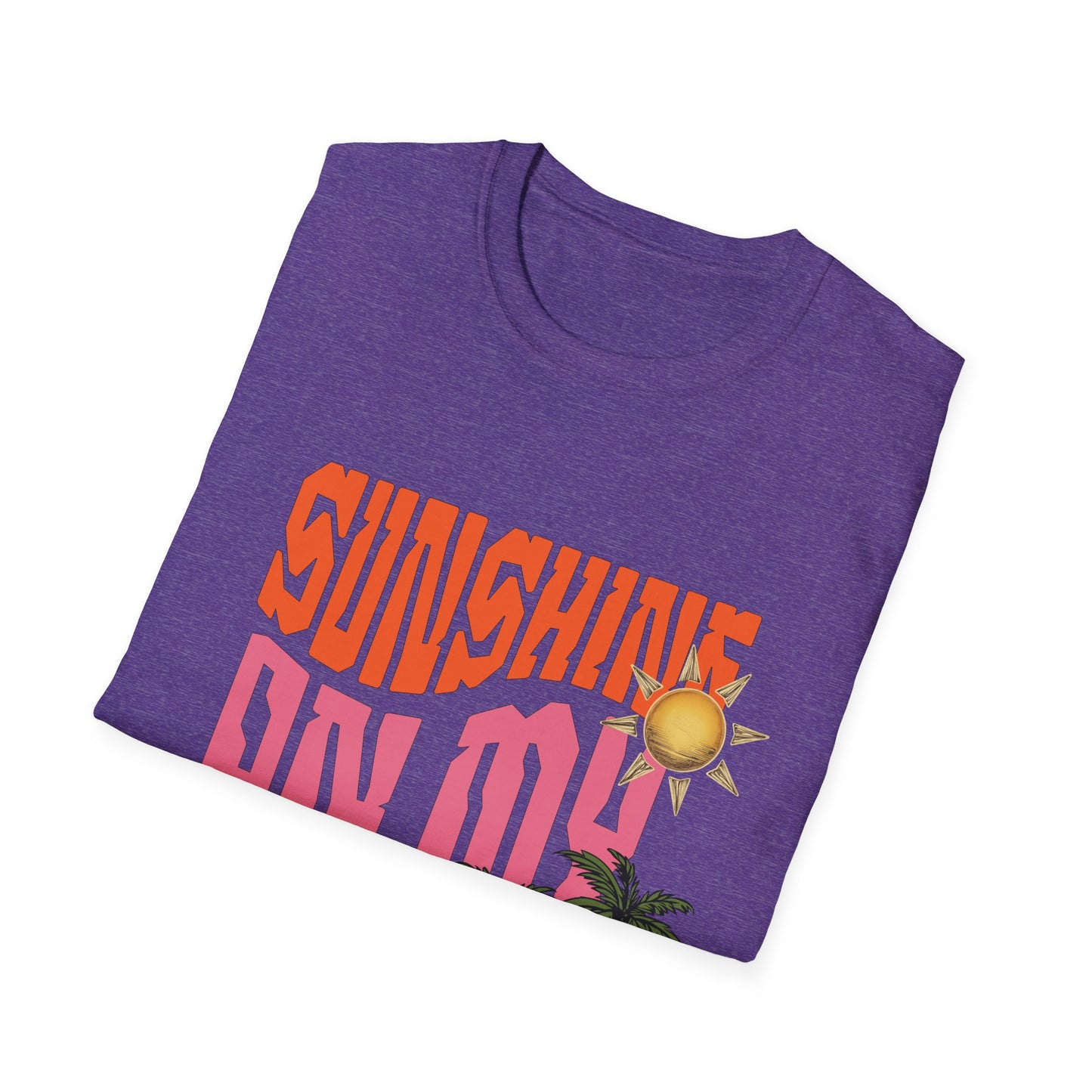Sunshine on My Mind T-Shirt - Retro Sun Tee, Summer Aesthetic Shirt, Boho Beach Shirt, Happy Sun Graphic Tee, Positive Vibes Shirt