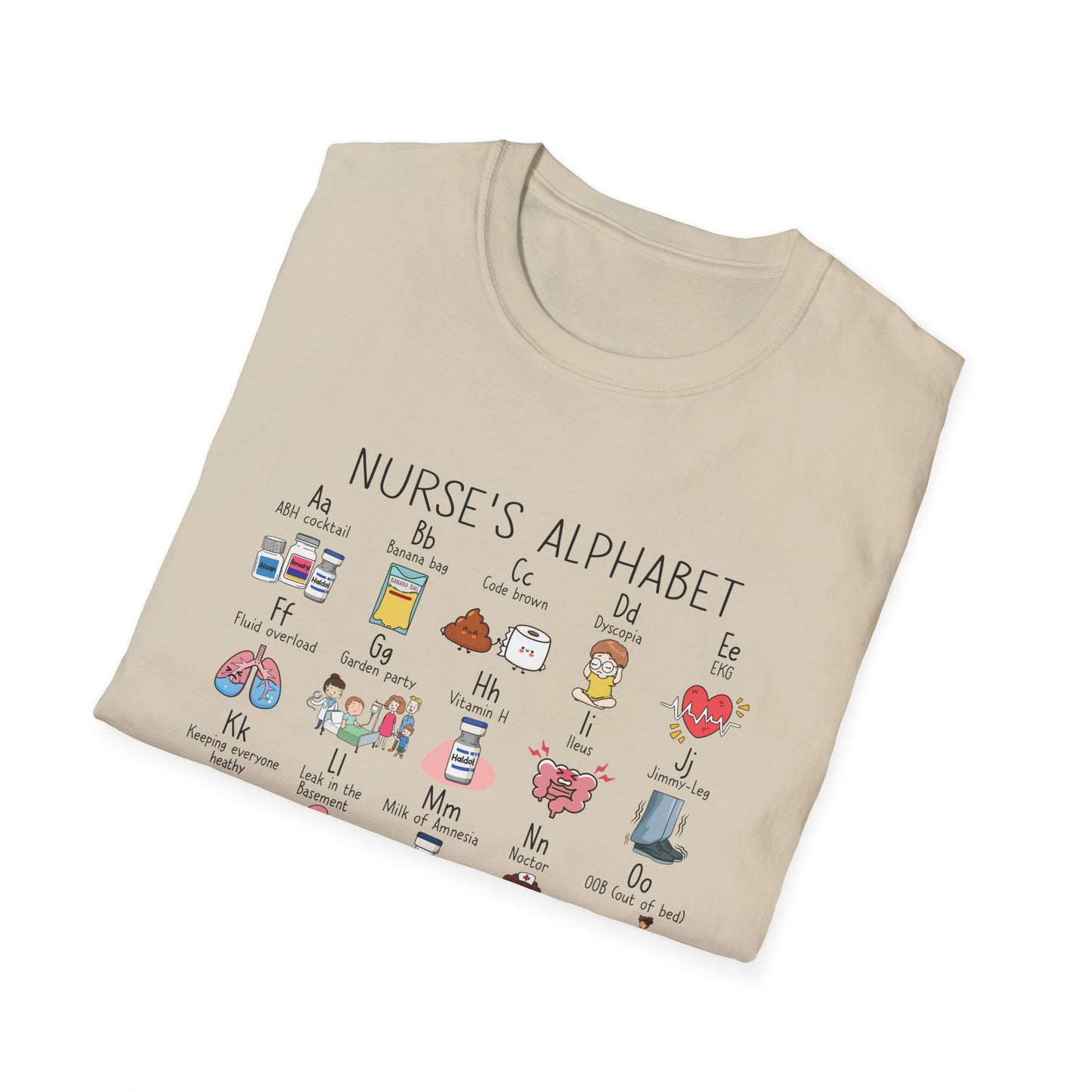 Nurse Alphabet Shirt, A-Z Nursing Letters Tee, RN LPN CNA Gift, Nurse Life Shirt, Cute Scrub Top, Healthcare Worker T-Shirt, nurse gift