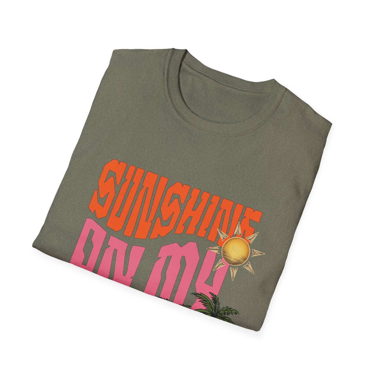 Sunshine on My Mind T-Shirt - Retro Sun Tee, Summer Aesthetic Shirt, Boho Beach Shirt, Happy Sun Graphic Tee, Positive Vibes Shirt
