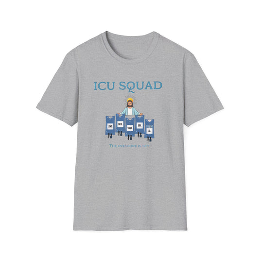 ICU Squad Unisex Softstyle T-Shirt | Funny Medical Tee, Health Care Gift, Nurse Appreciation, Casual Wear, Humor Shirt