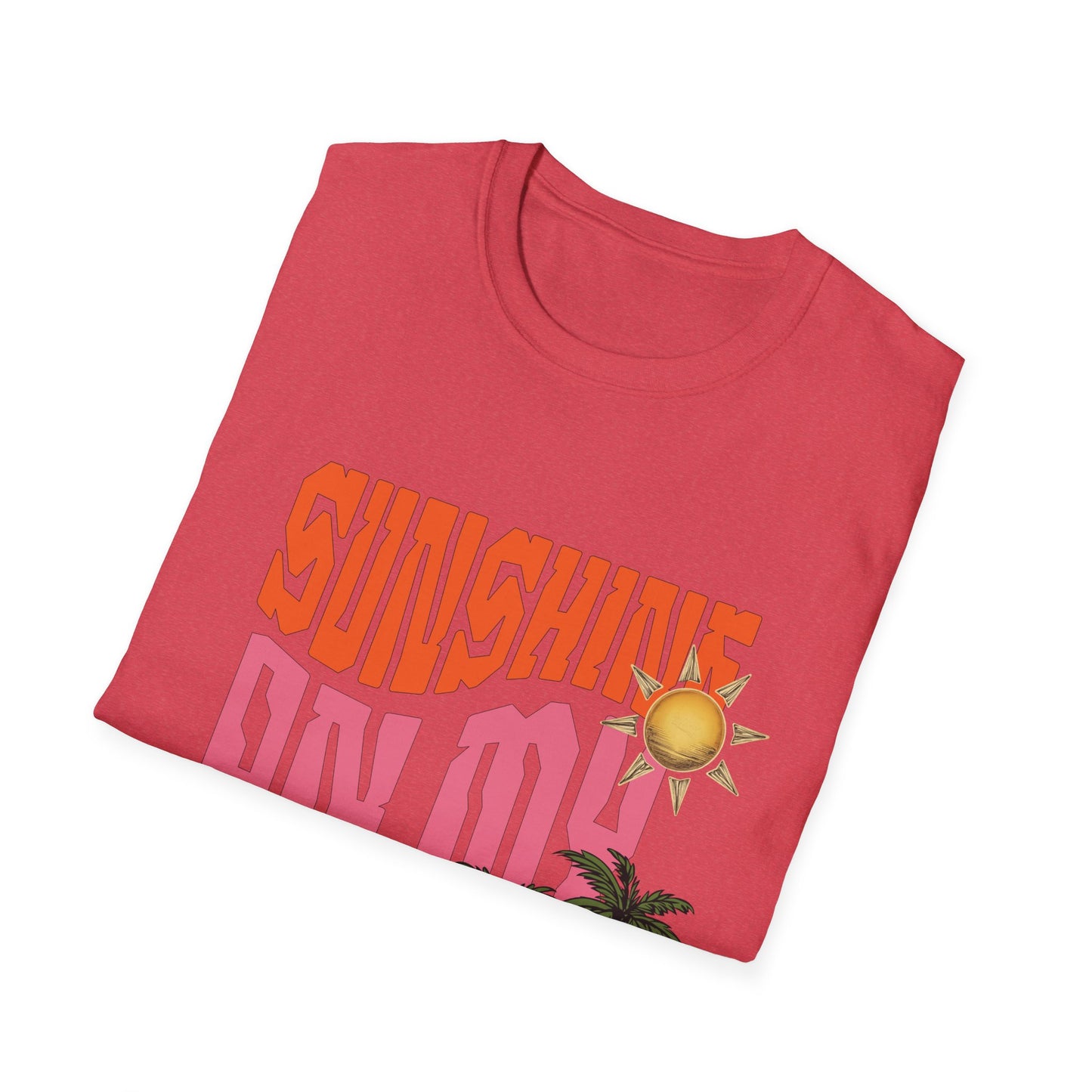 Sunshine on My Mind T-Shirt - Retro Sun Tee, Summer Aesthetic Shirt, Boho Beach Shirt, Happy Sun Graphic Tee, Positive Vibes Shirt