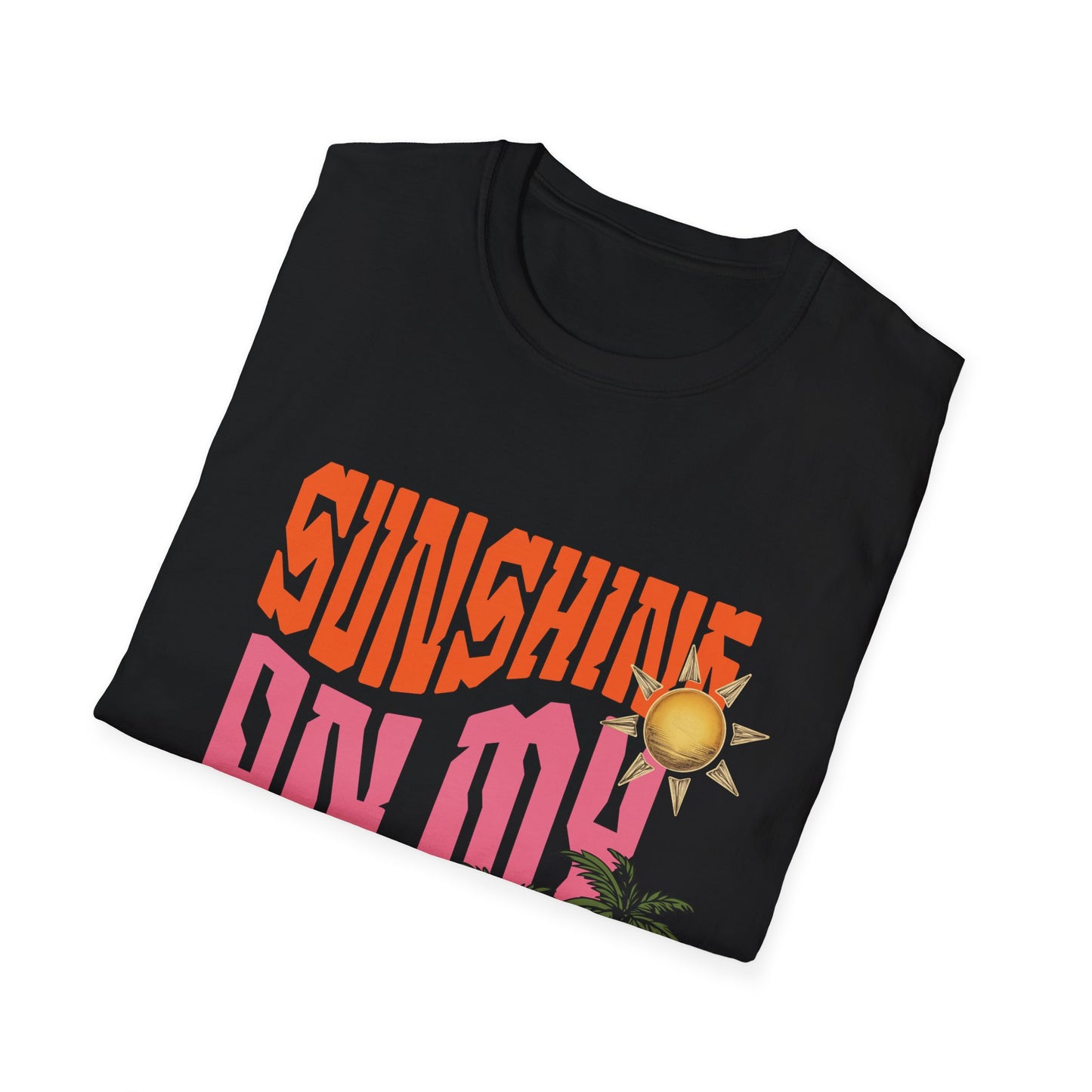 Sunshine on My Mind T-Shirt - Retro Sun Tee, Summer Aesthetic Shirt, Boho Beach Shirt, Happy Sun Graphic Tee, Positive Vibes Shirt