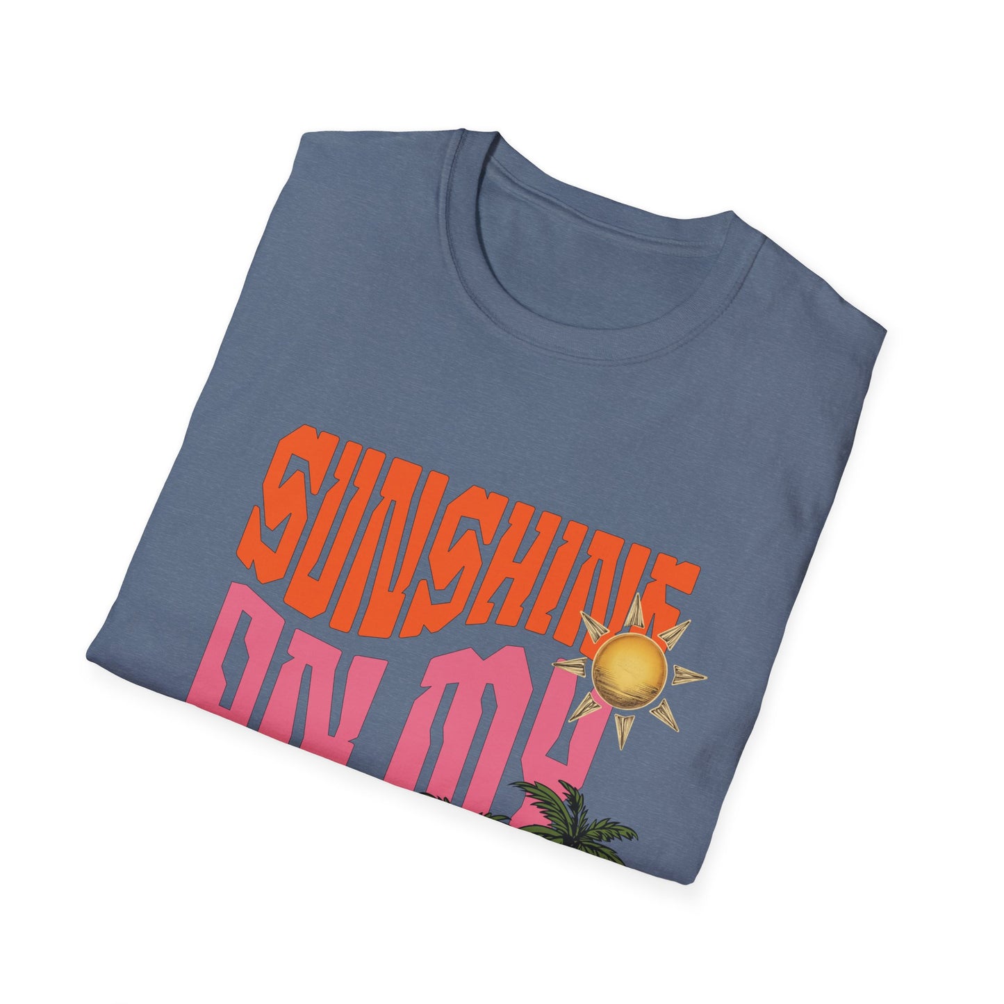 Sunshine on My Mind T-Shirt - Retro Sun Tee, Summer Aesthetic Shirt, Boho Beach Shirt, Happy Sun Graphic Tee, Positive Vibes Shirt