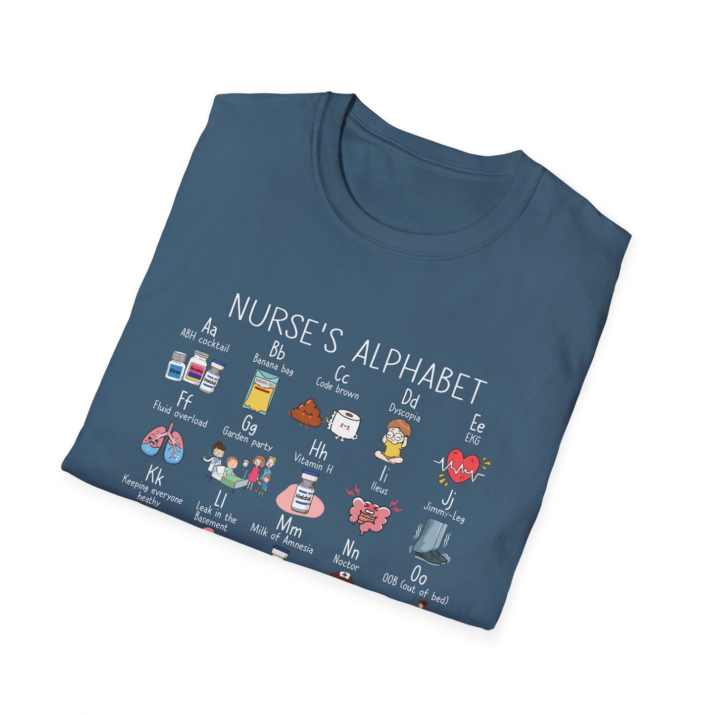 Nurse Alphabet Shirt, A-Z Nursing Letters Tee, RN LPN CNA Gift, Nurse Life Shirt, Cute Scrub Top, Healthcare Worker T-Shirt,  nurse gift