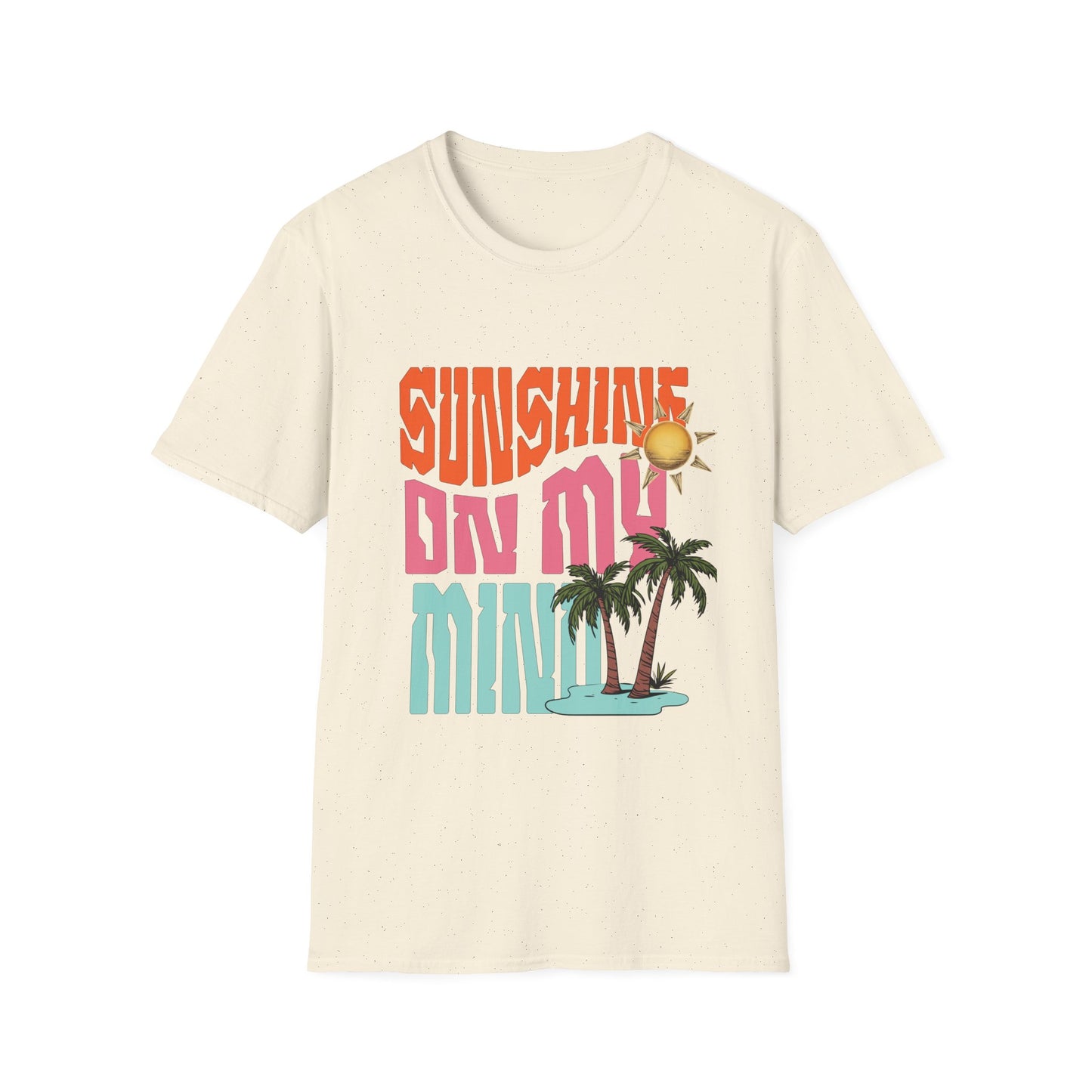 Sunshine on My Mind T-Shirt - Retro Sun Tee, Summer Aesthetic Shirt, Boho Beach Shirt, Happy Sun Graphic Tee, Positive Vibes Shirt