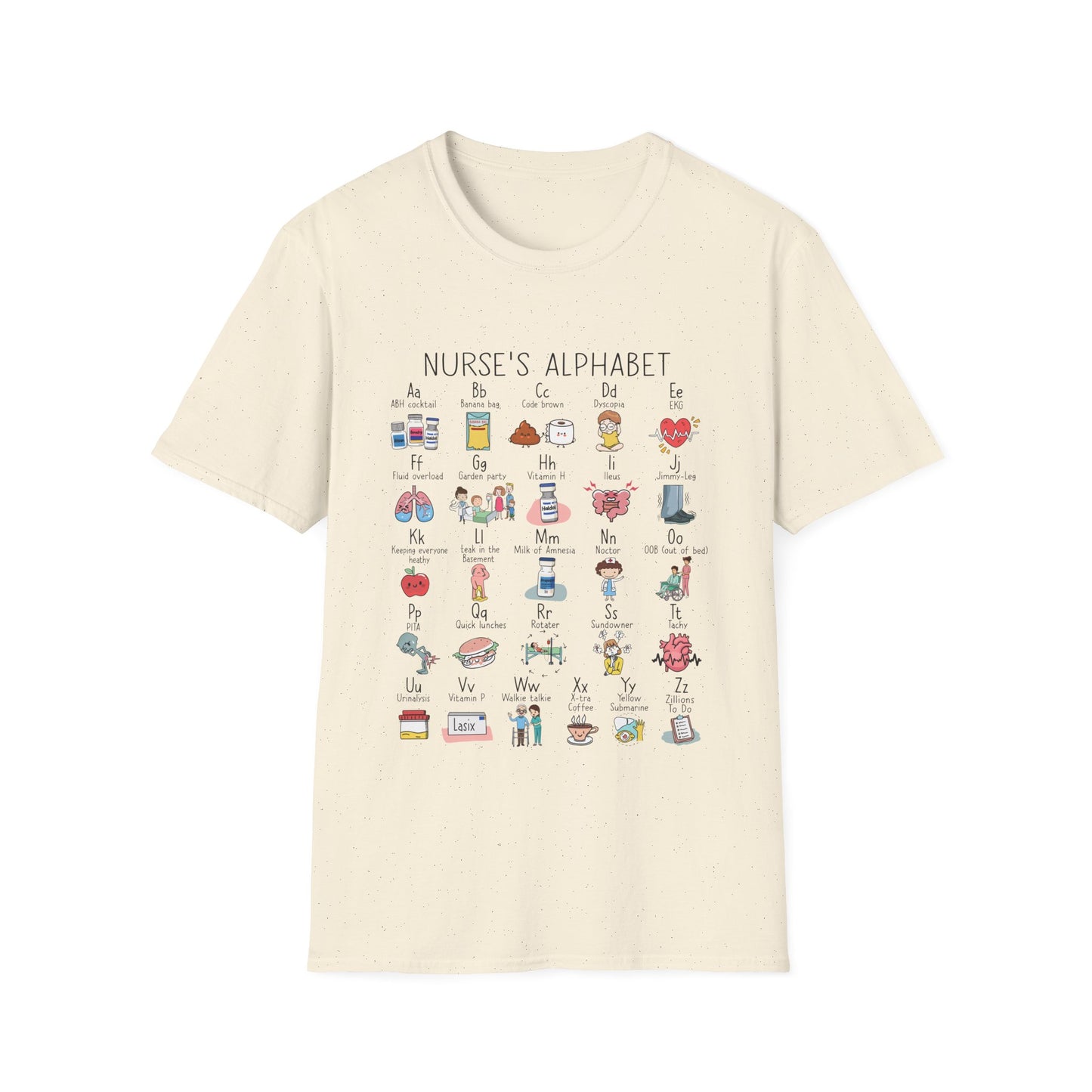 Nurse Alphabet Shirt, A-Z Nursing Letters Tee, RN LPN CNA Gift, Nurse Life Shirt, Cute Scrub Top, Healthcare Worker T-Shirt,  nurse gift